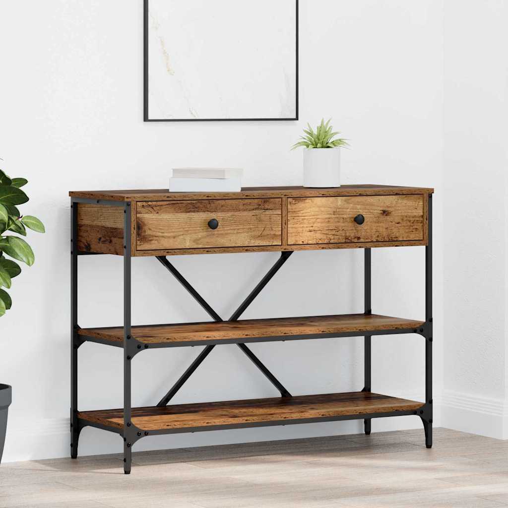 Konzolna stolica s ladicama Smeđa 100 x 34,5 x 75 cm boja drva