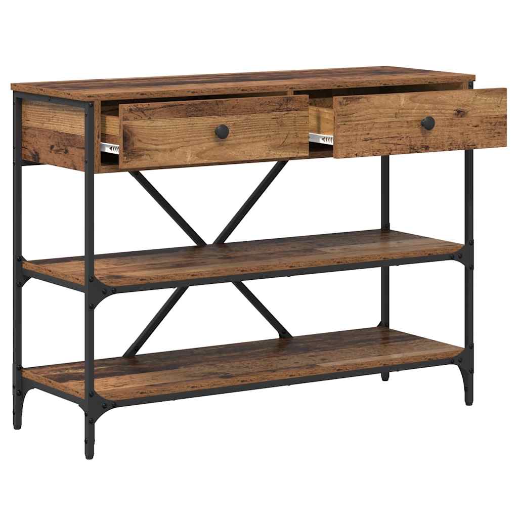 Konzolna stolica s ladicama Smeđa 100 x 34,5 x 75 cm boja drva