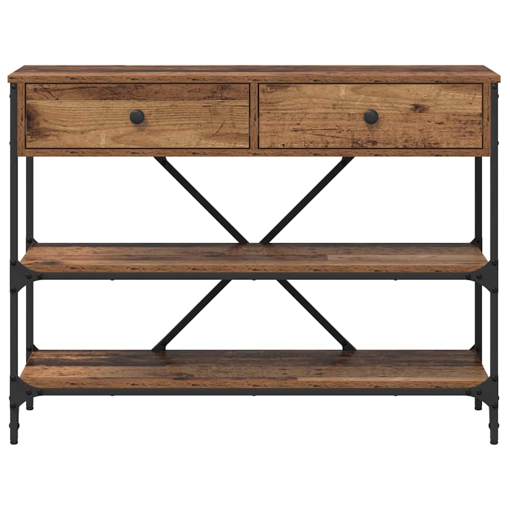 Konzolna stolica s ladicama Smeđa 100 x 34,5 x 75 cm boja drva