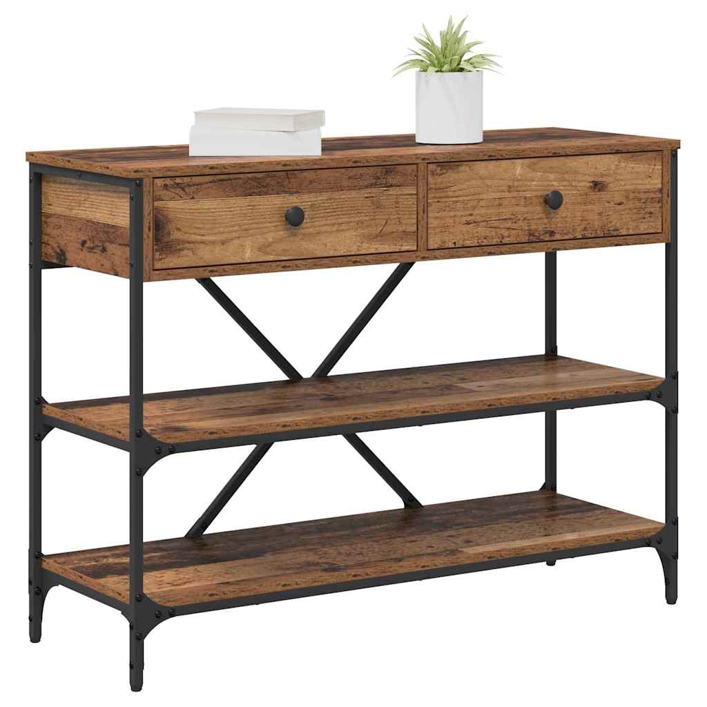 Konzolna stolica s ladicama Smeđa 100 x 34,5 x 75 cm boja drva