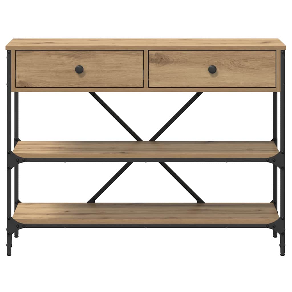 Konzolna stolica s ladicama Smeđa 100 x 34,5 x 75 cm boja drva