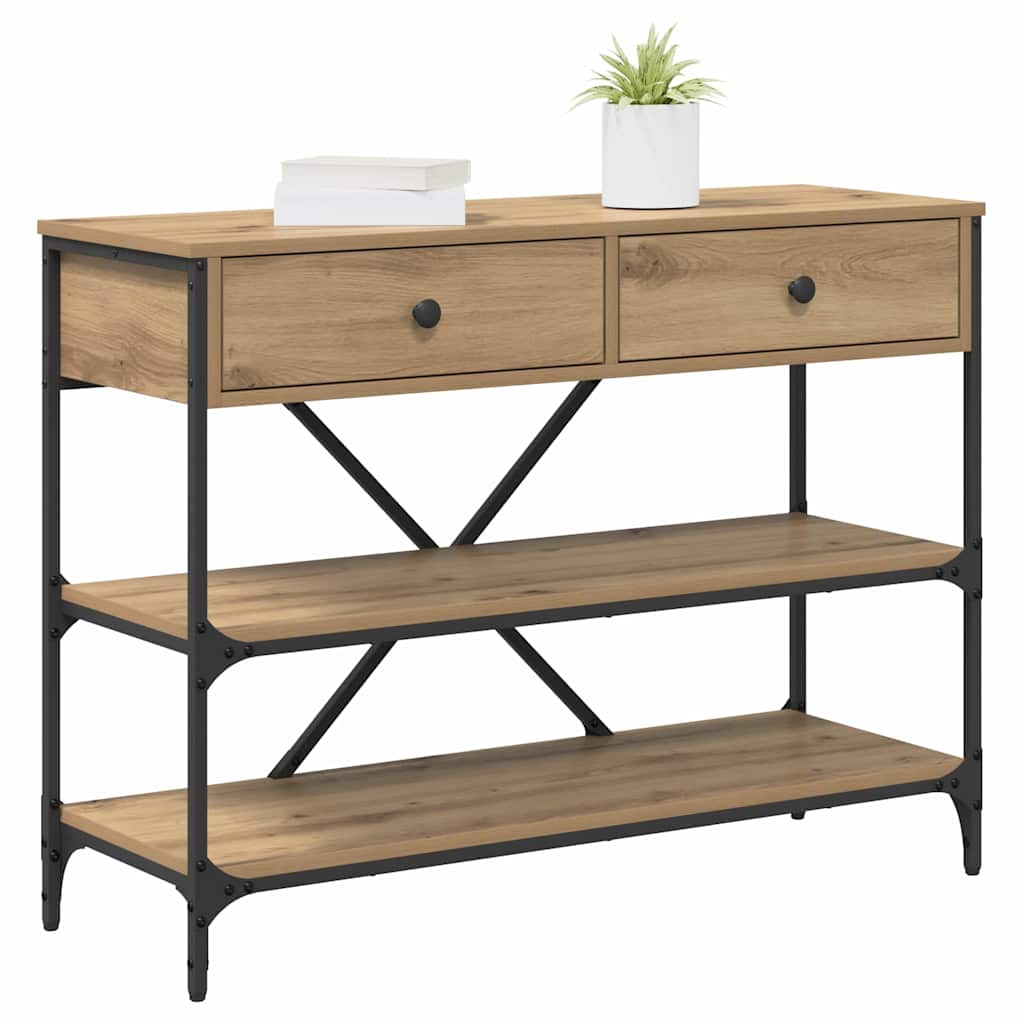 Konzolna stolica s ladicama Smeđa 100 x 34,5 x 75 cm boja drva