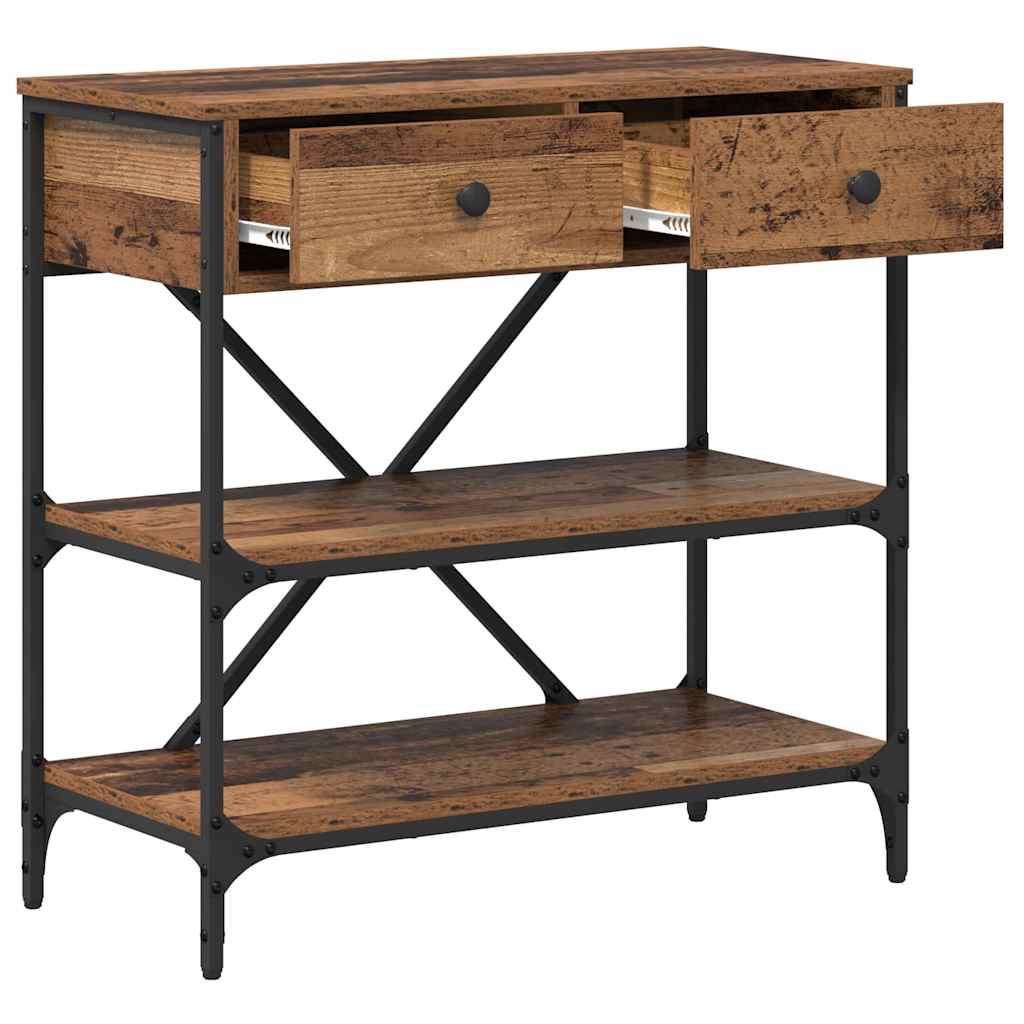 Konzolna stolica s ladicama Smeđa 75 x 34,5 x 75 cm boja drva