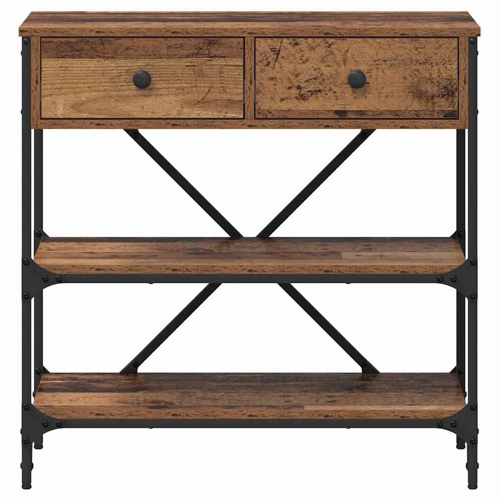 Konzolna stolica s ladicama Smeđa 75 x 34,5 x 75 cm boja drva