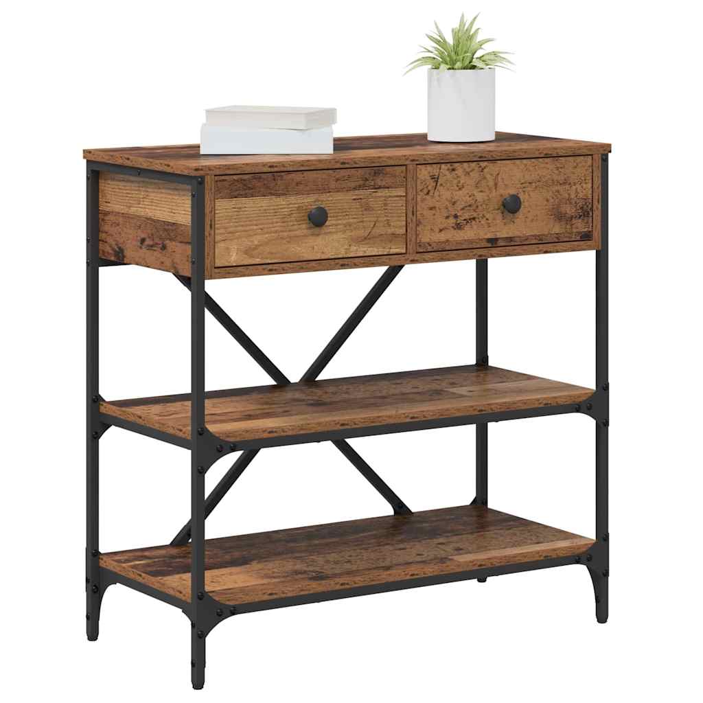 Konzolna stolica s ladicama Smeđa 75 x 34,5 x 75 cm boja drva