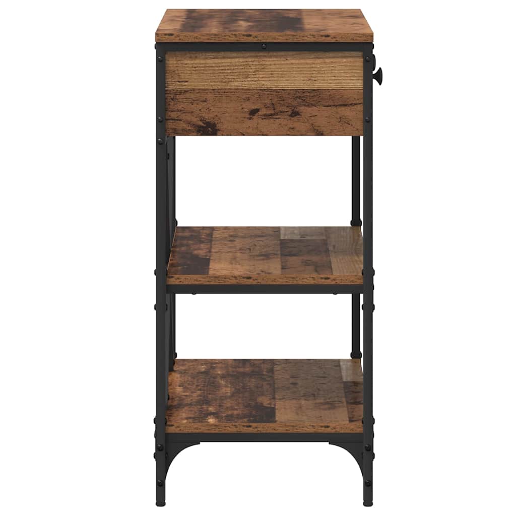 Konzolna stolica s ladicama Smeđa 75 x 34,5 x 75 cm boja drva