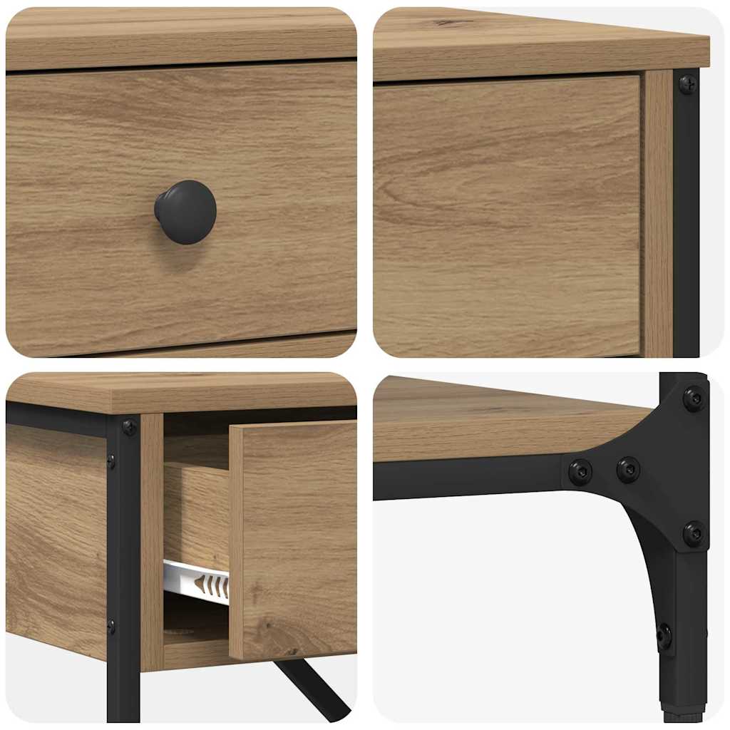 Konzolna stolica s ladicama Smeđa 75 x 34,5 x 75 cm boja drva