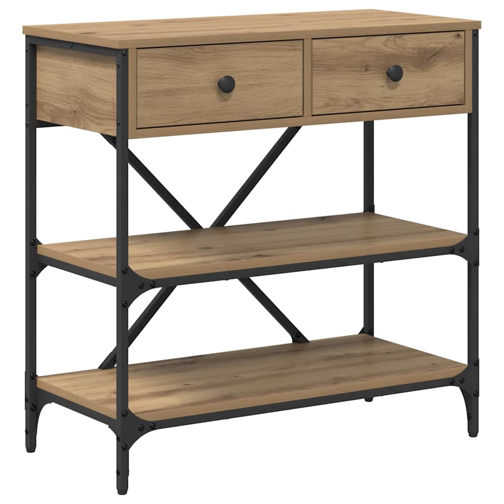 Konzolna stolica s ladicama Smeđa 75 x 34,5 x 75 cm boja drva