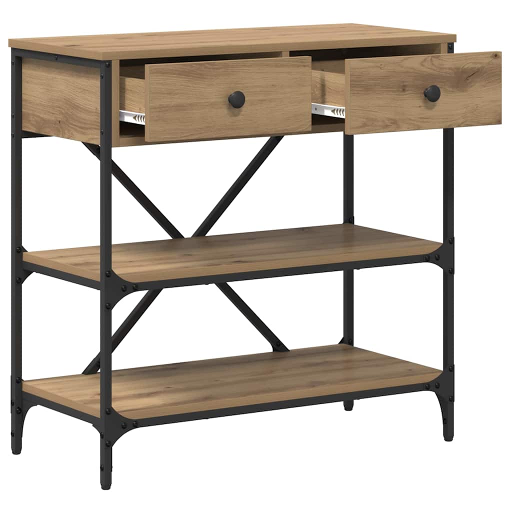 Konzolna stolica s ladicama Smeđa 75 x 34,5 x 75 cm boja drva
