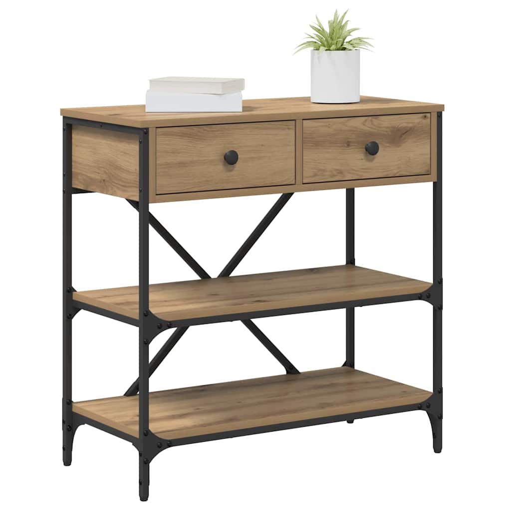 Konzolna stolica s ladicama Smeđa 75 x 34,5 x 75 cm boja drva