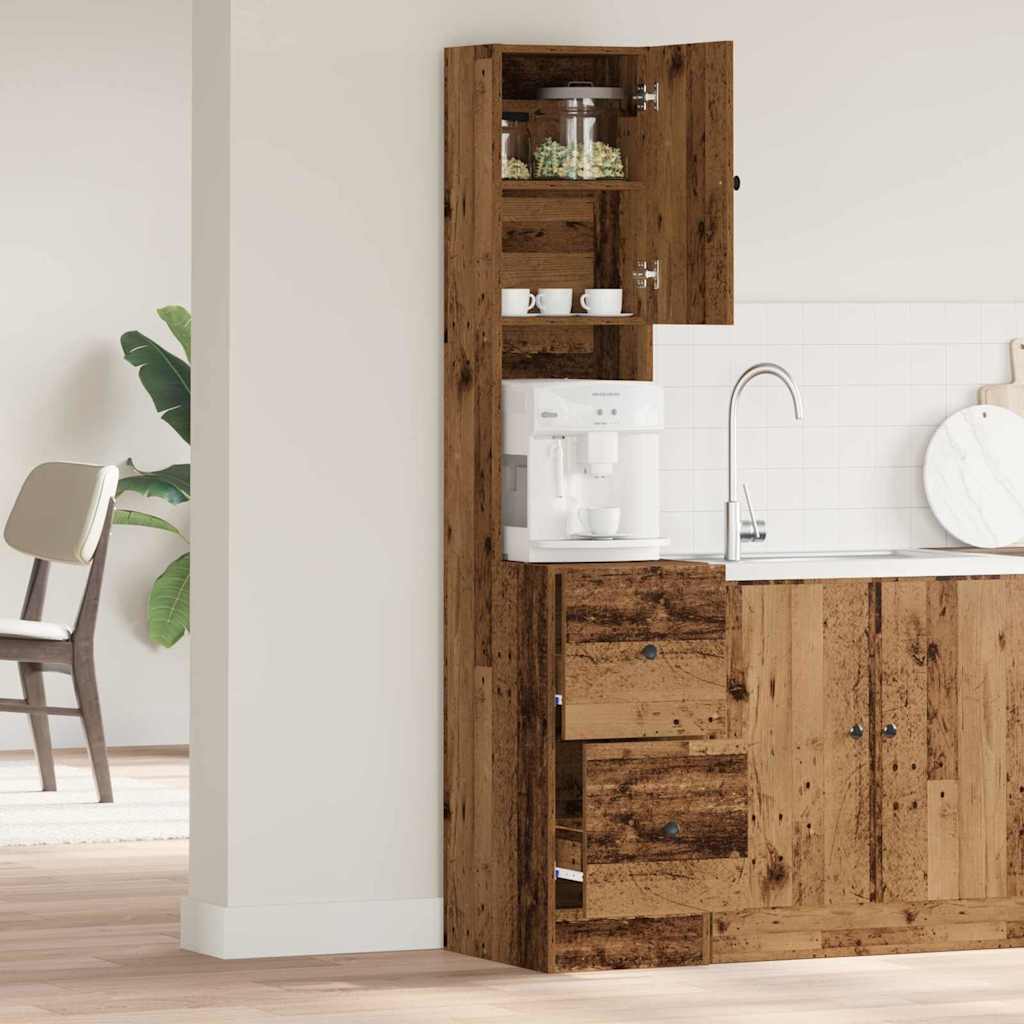 Kuhinjski bufet s ladicama Staro drvo 32 x 50 x 180 cm