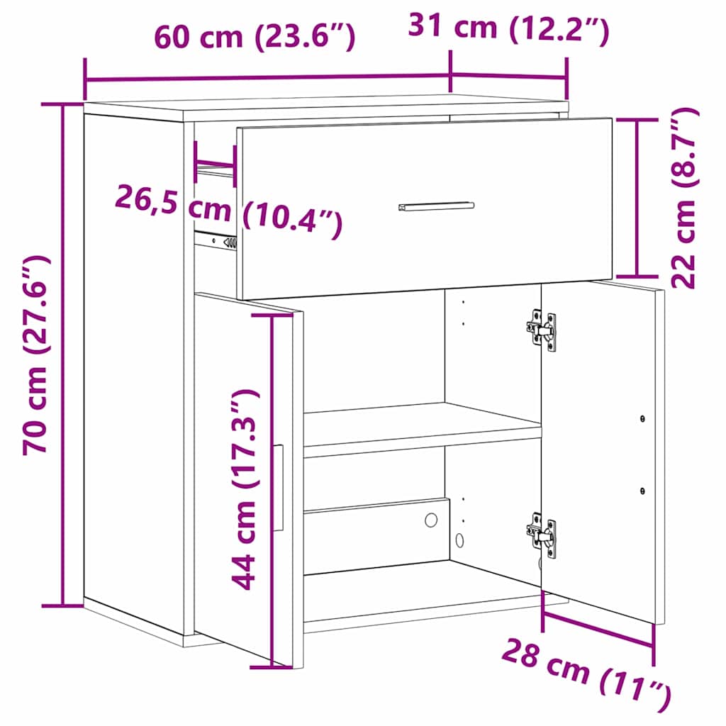 Kreveta Umjetnički hrast 60 x 31 x 70 cm Konstruirano drvo
