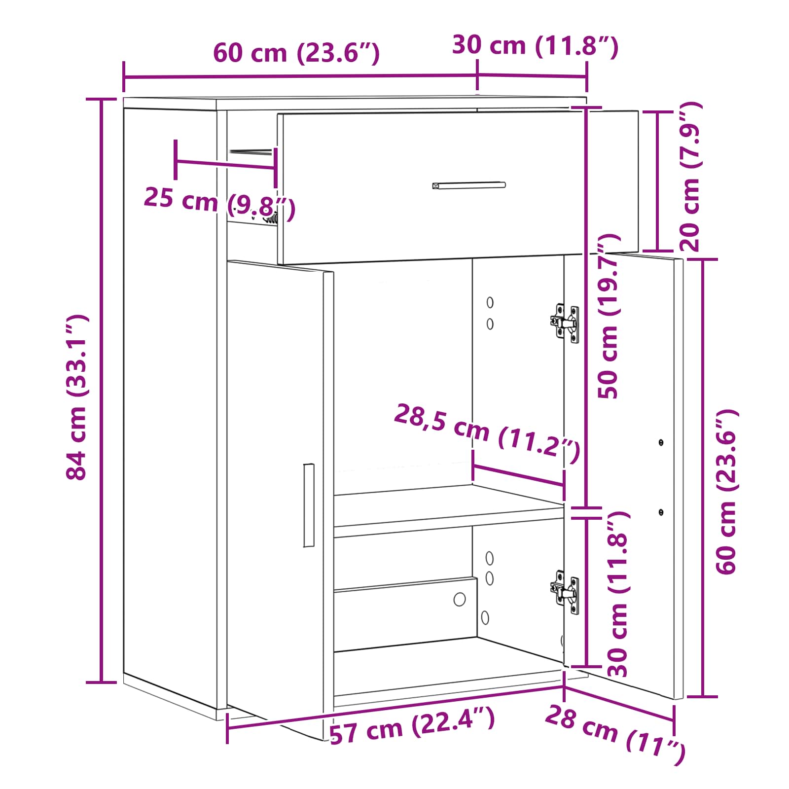 Kreveta s ladicama Crni hrast 60 x 30 x 84 cm Konstruirano drvo