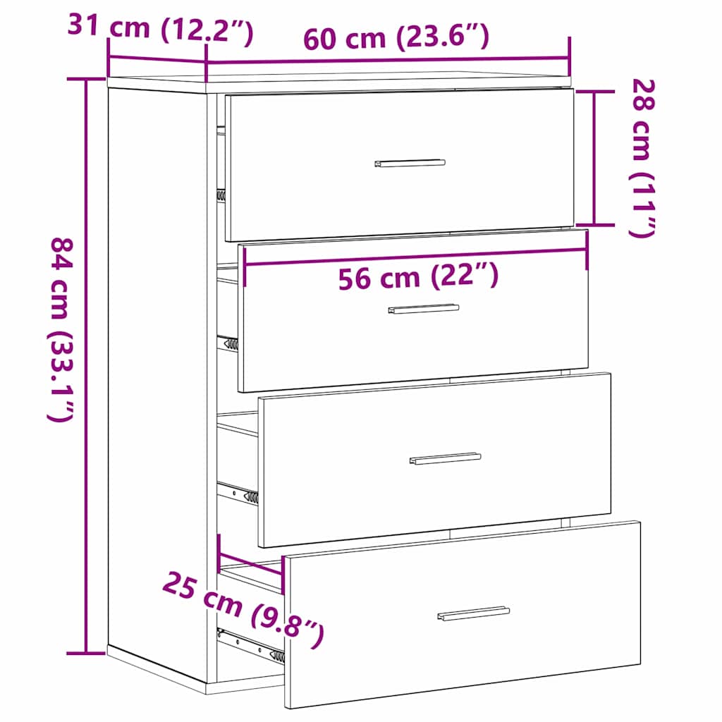 Kreveta Umjetnički hrast 60 x 39 x 80 cm Konstruirano drvo