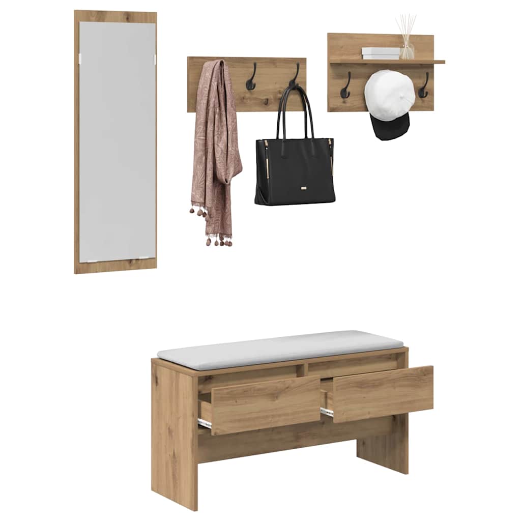Set namještaja za predsoblje 4 pcs Umjetnička hrastovina