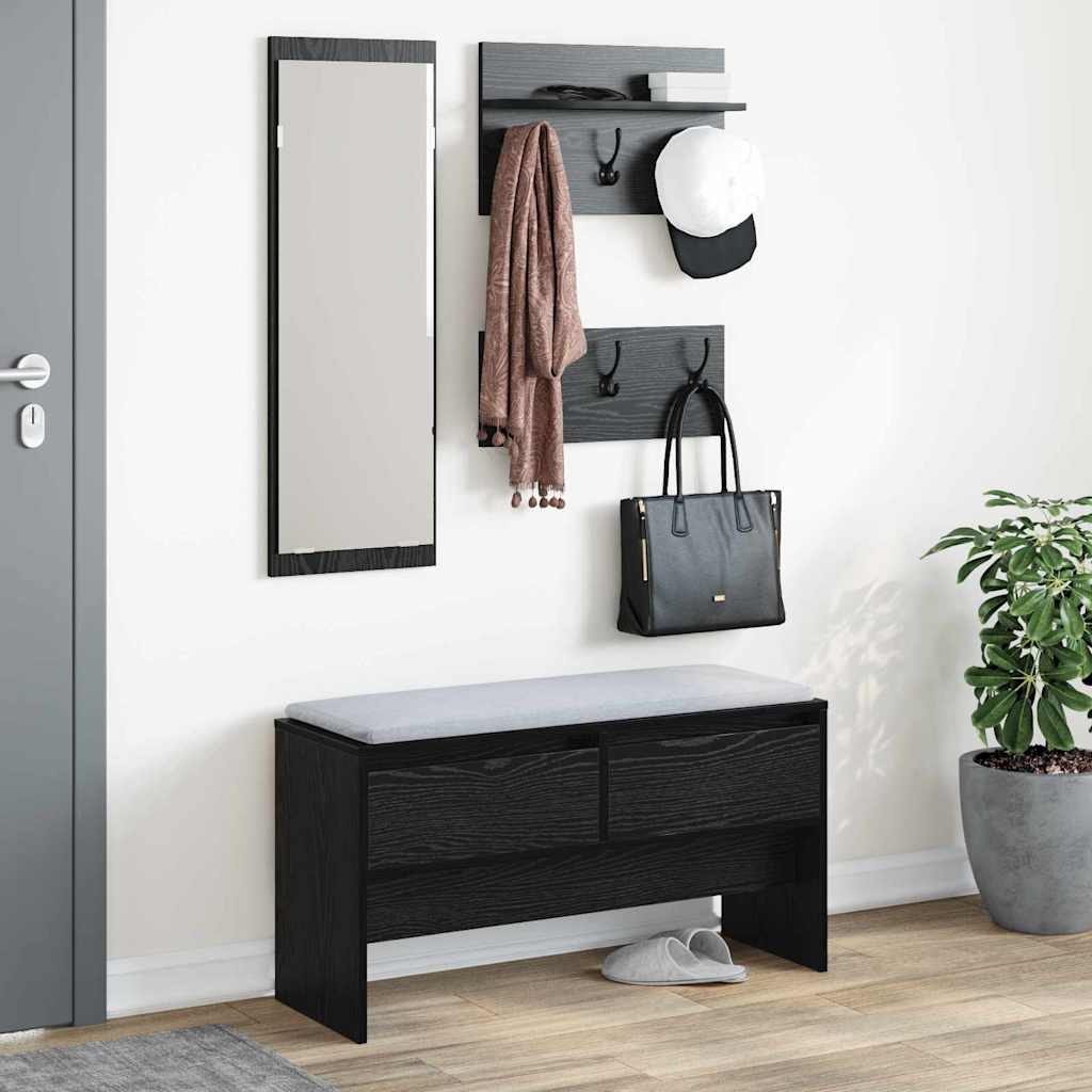 Set namještaja za predsoblje 4 pcs Crni hrast Konstruirano drvo