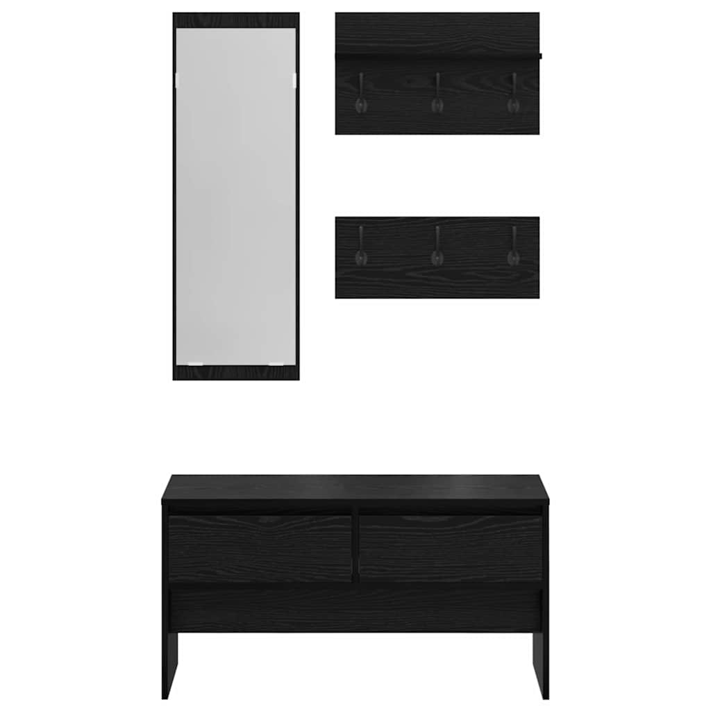 Set namještaja za predsoblje 4 pcs Crni hrast Konstruirano drvo