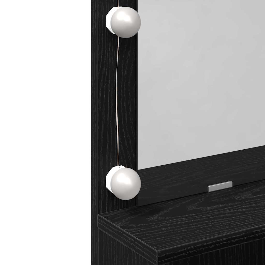 Toaletni stol Crni hrast 80 x 41 x 134,5 cm Konstruirano drvo