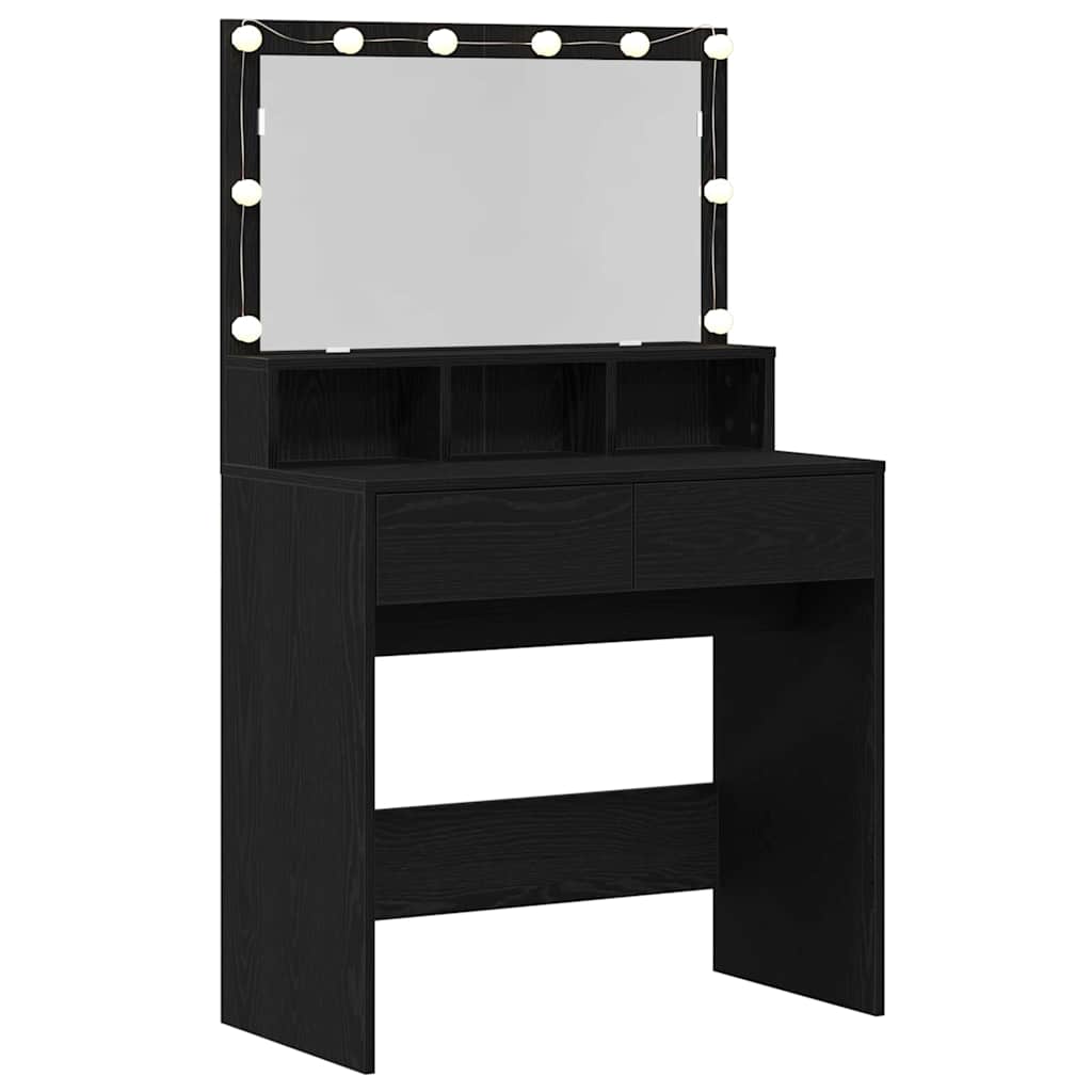 Toaletni stol Crni hrast 80 x 41 x 134,5 cm Konstruirano drvo