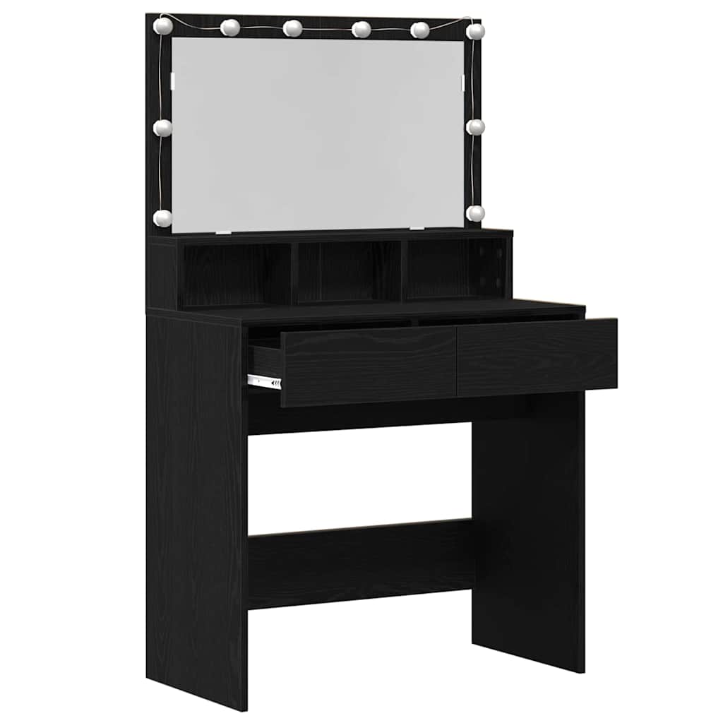 Toaletni stol Crni hrast 80 x 41 x 134,5 cm Konstruirano drvo