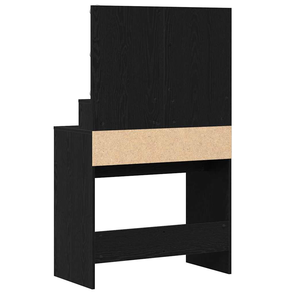 Toaletni stol Crni hrast 80 x 41 x 134,5 cm Konstruirano drvo
