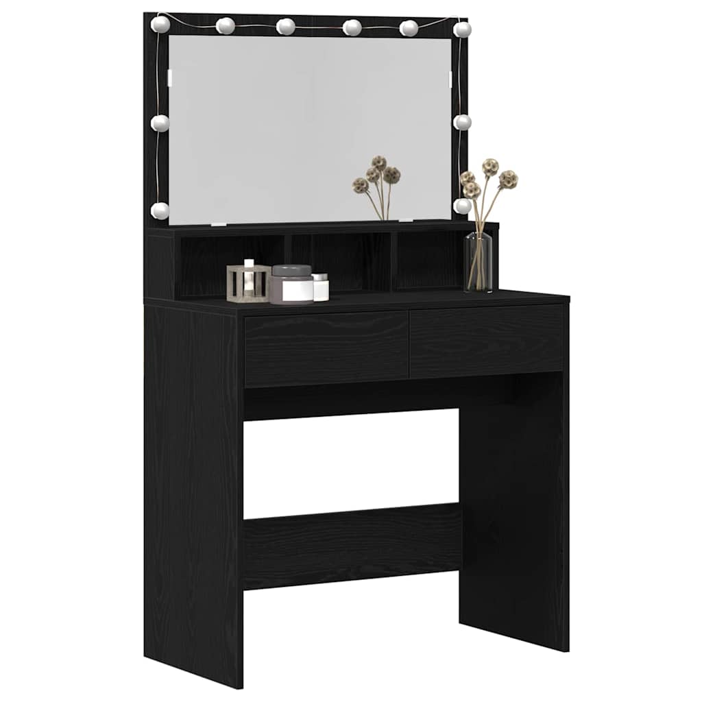 Toaletni stol Crni hrast 80 x 41 x 134,5 cm Konstruirano drvo