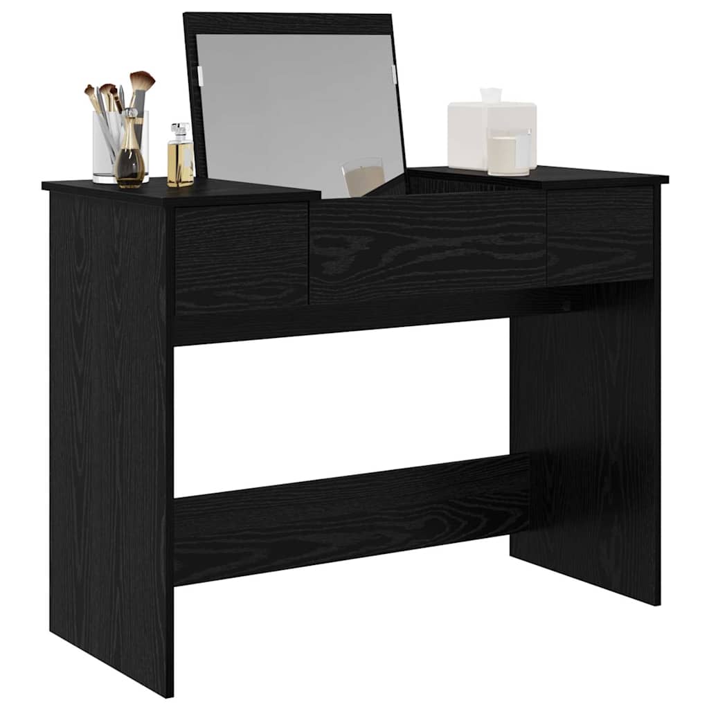 Kozmetički stol s ladicama Crni hrast 100 x 45 x 76 cm