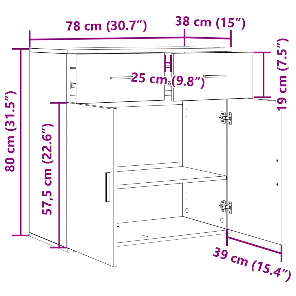 Kreveta Umjetnički hrast 78 x 38 x 80 cm Konstruirano drvo