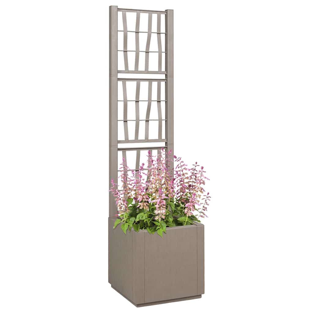 Vrtni saksija s rešetkom Svijetlosmeđa 36 x 36 x 140 cm PP