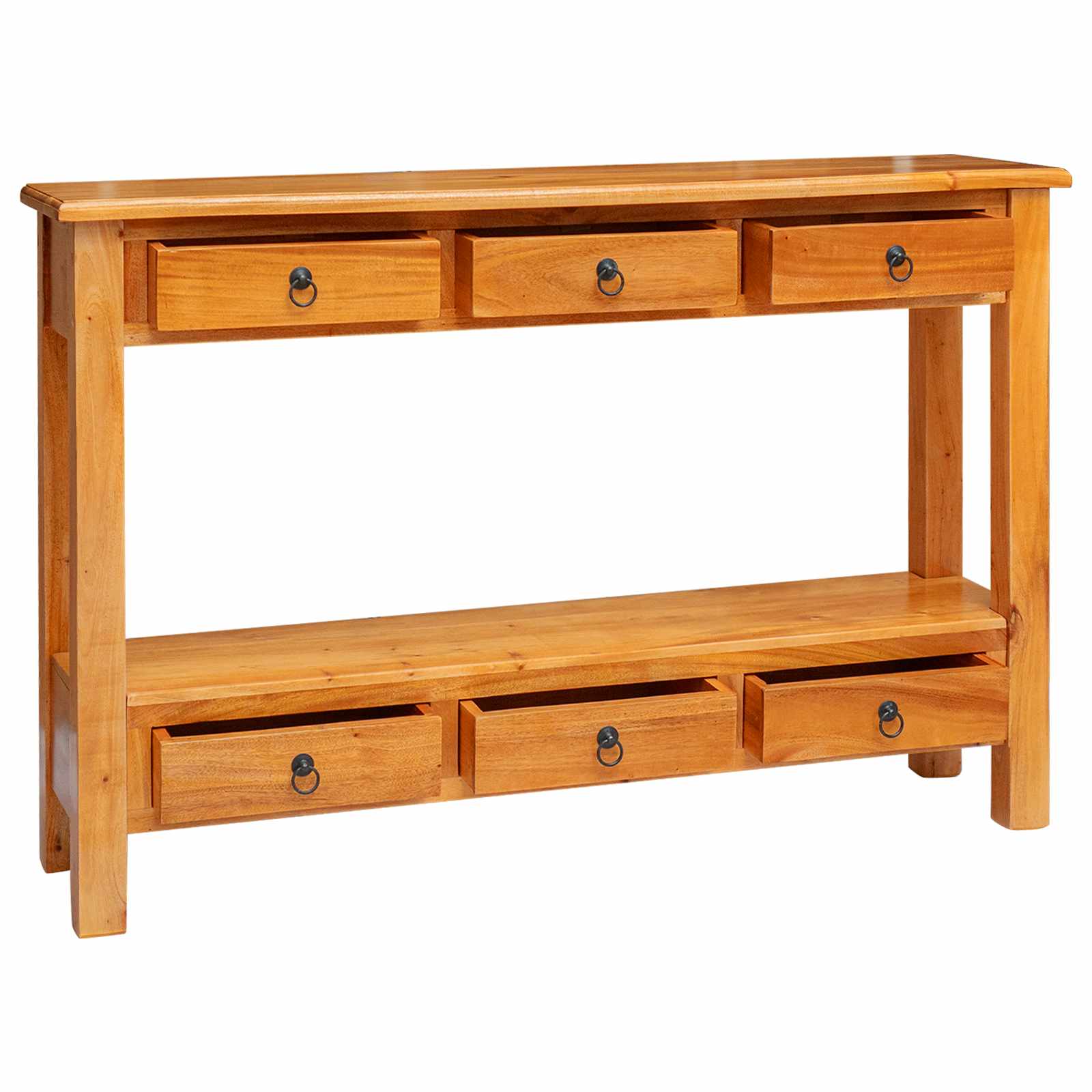 Konzolna stolica s ladicama Prirodna 115 x 32 x 76 cm