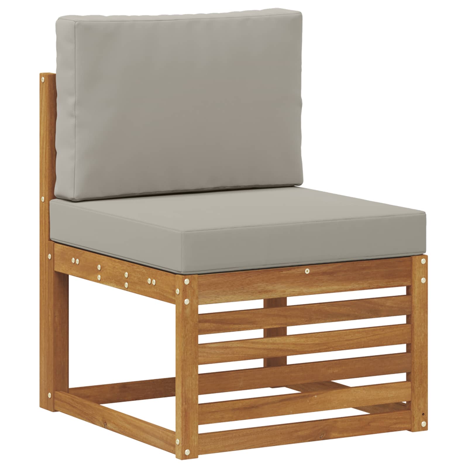 Setovi sofa 3 pcs Prirodna i svijetlo siva Čvrsto drvo akacije