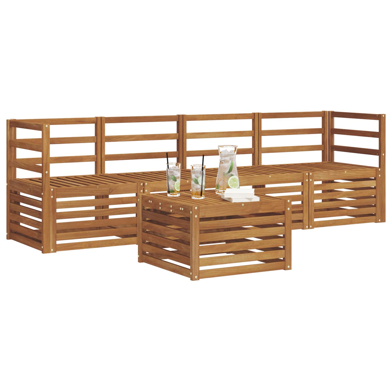 Setovi sofa 5 pcs Prirodna Čvrsto drvo akacije