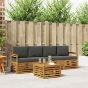 Set vanjskih sofa 5 kom. Prirodna i antracit 59 x 59 x 37 cm