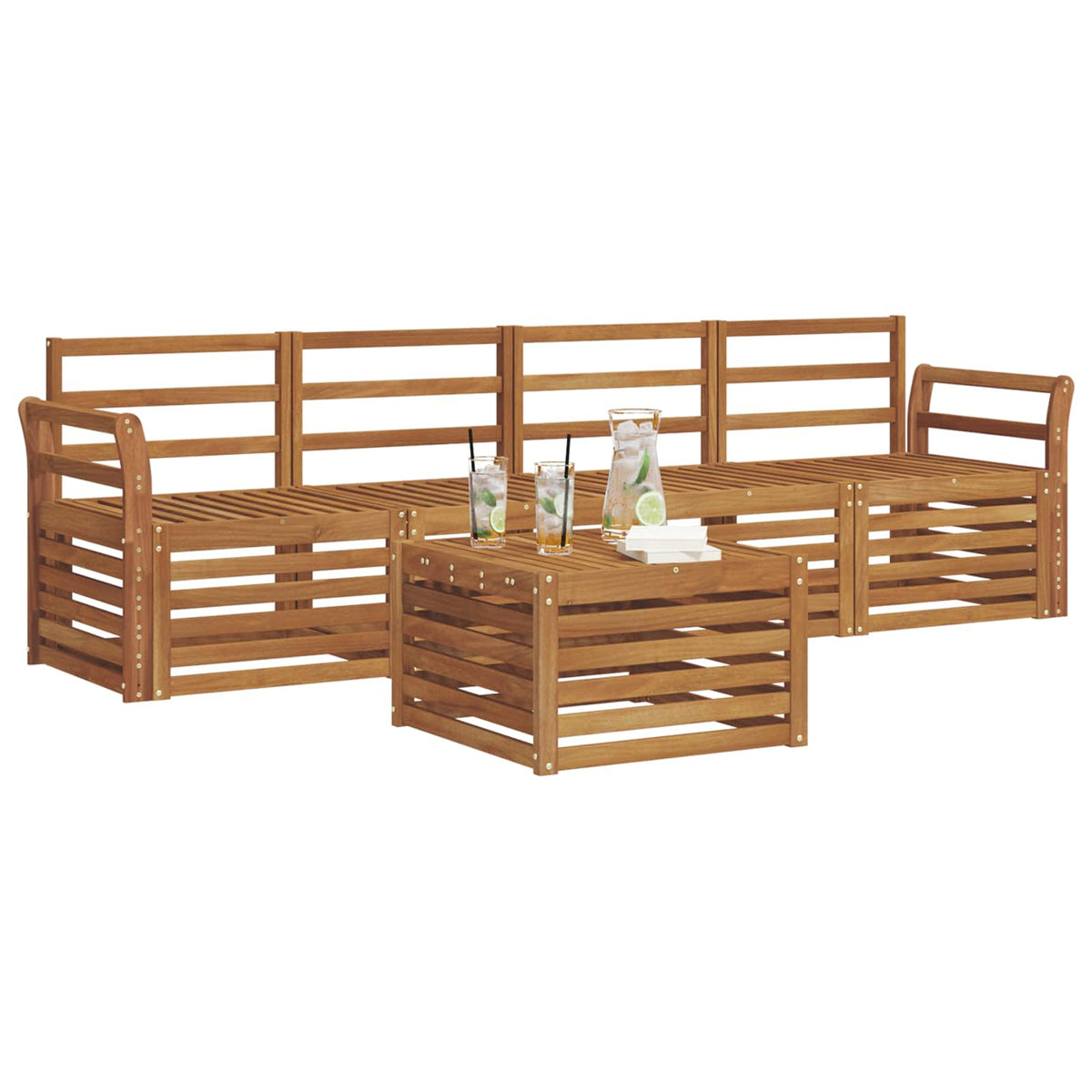 Setovi sofa Prirodna Čvrsto drvo akacije