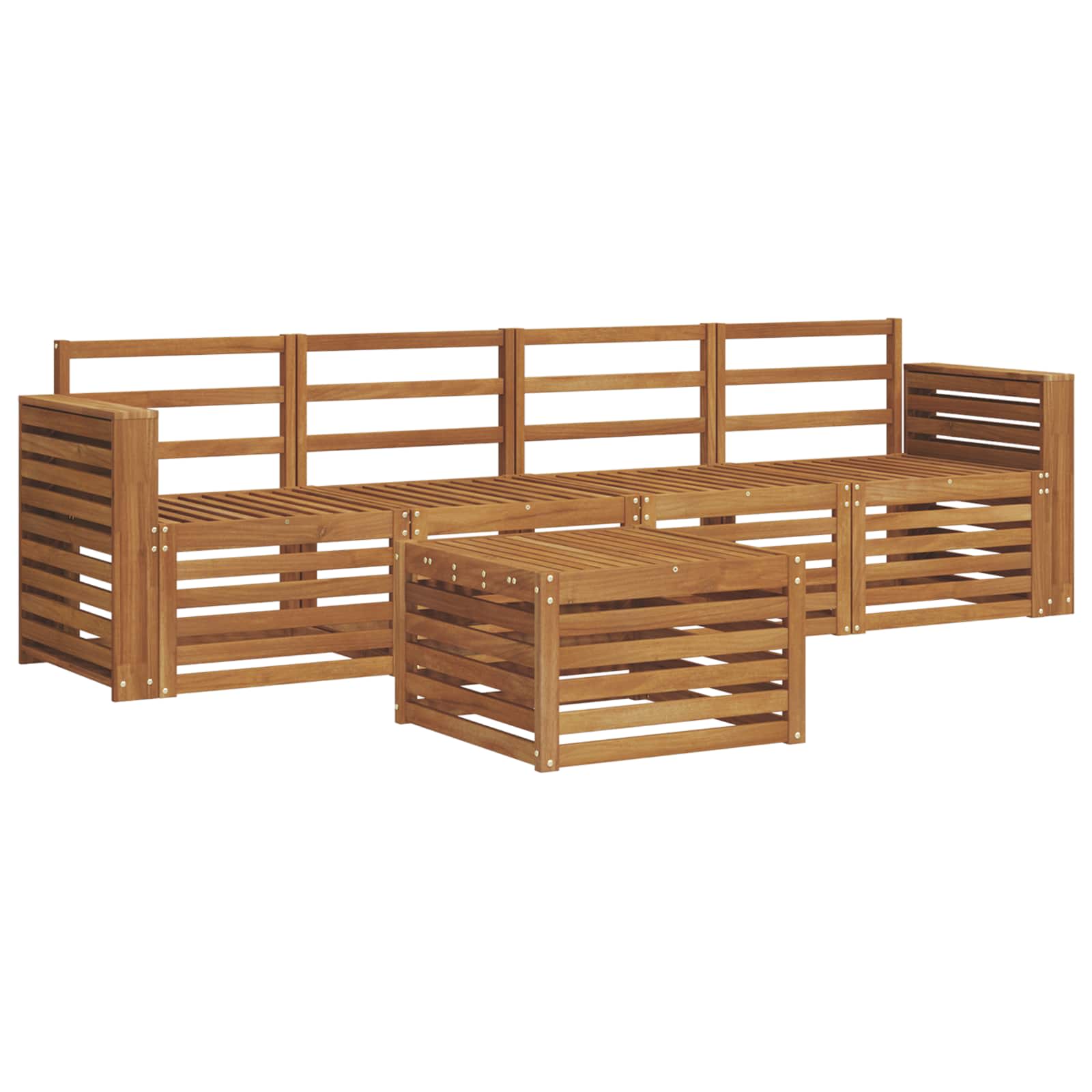 Setovi sofa 5 pcs Prirodna Čvrsto drvo akacije