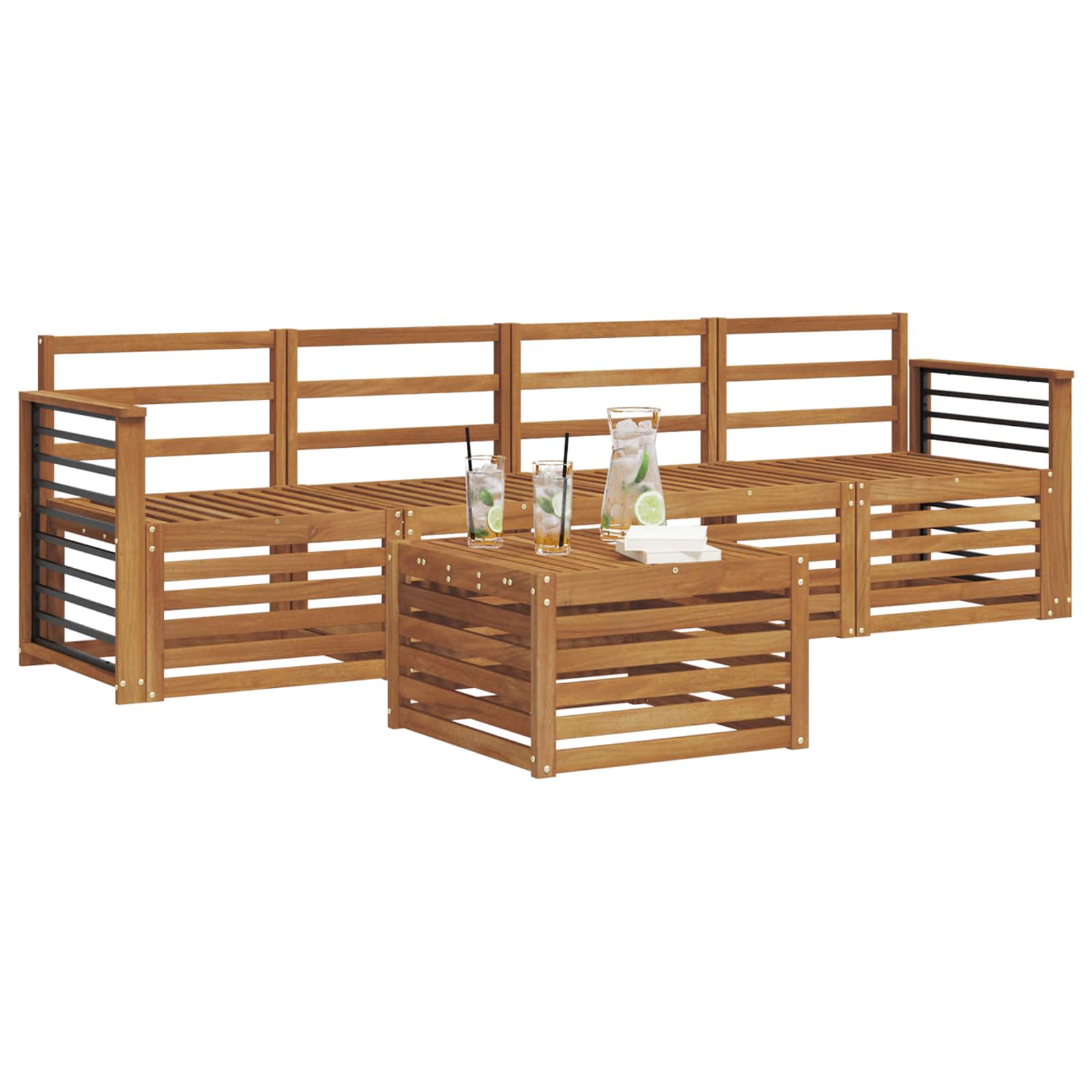 Setovi sofa Prirodna Čvrsto drvo akacije