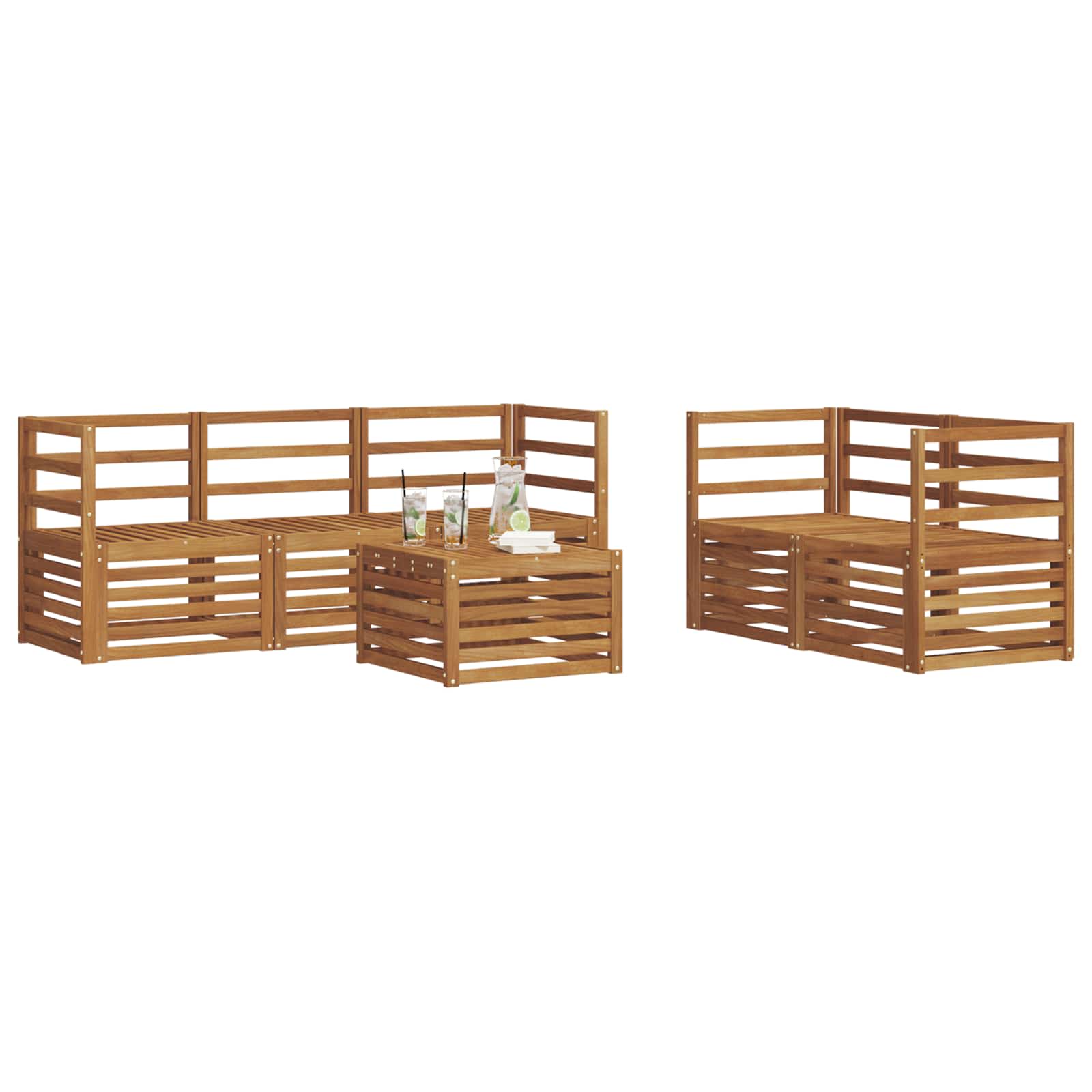 Setovi sofa Čvrsto drvo akacije