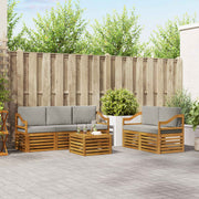 Set vanjskih sofa 6 kom. Prirodna i svjetlosiva