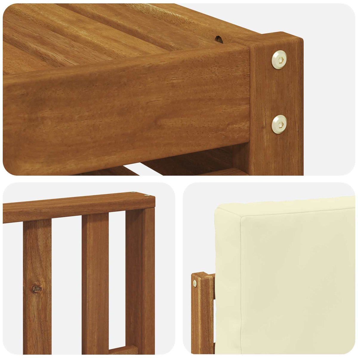 Set vanjskih sofa 7 pcs Prirodna i krem Čvrsto drvo akacije