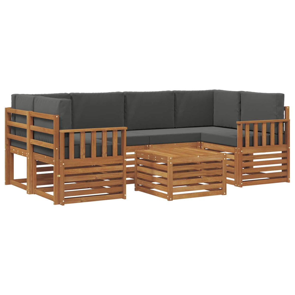 Set vanjskih sofa 7 kom. Prirodna i antracit