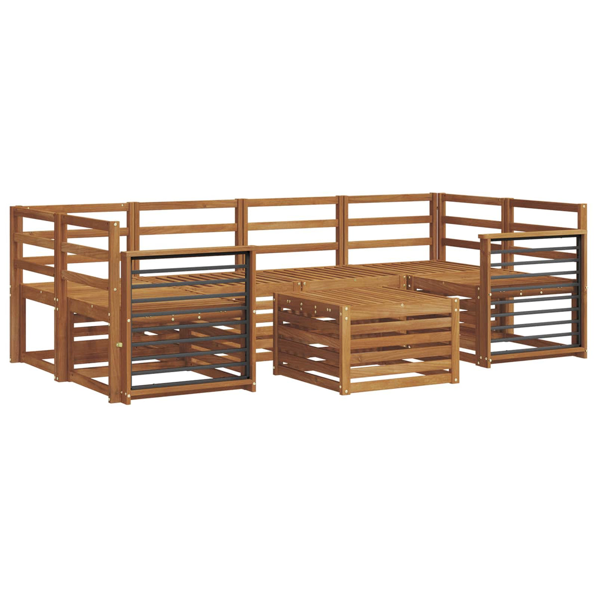 Setovi sofa 7 pcs Prirodna Čvrsto drvo akacije