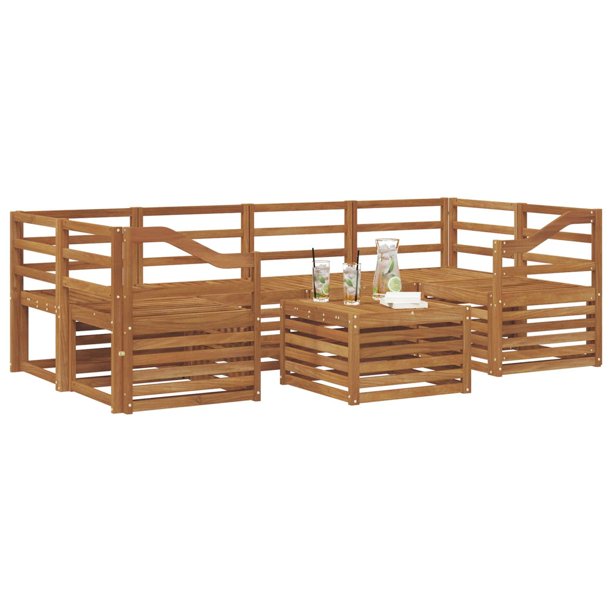 Set vanjskih sofa 7 kom. Prirodna Čvrsto drvo akacije