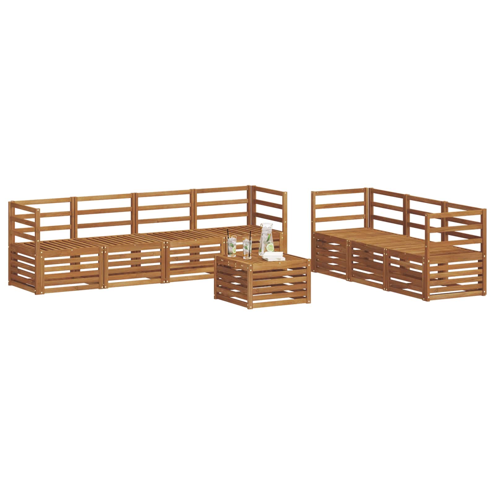 Setovi sofa 8 pcs Prirodna Čvrsto drvo akacije