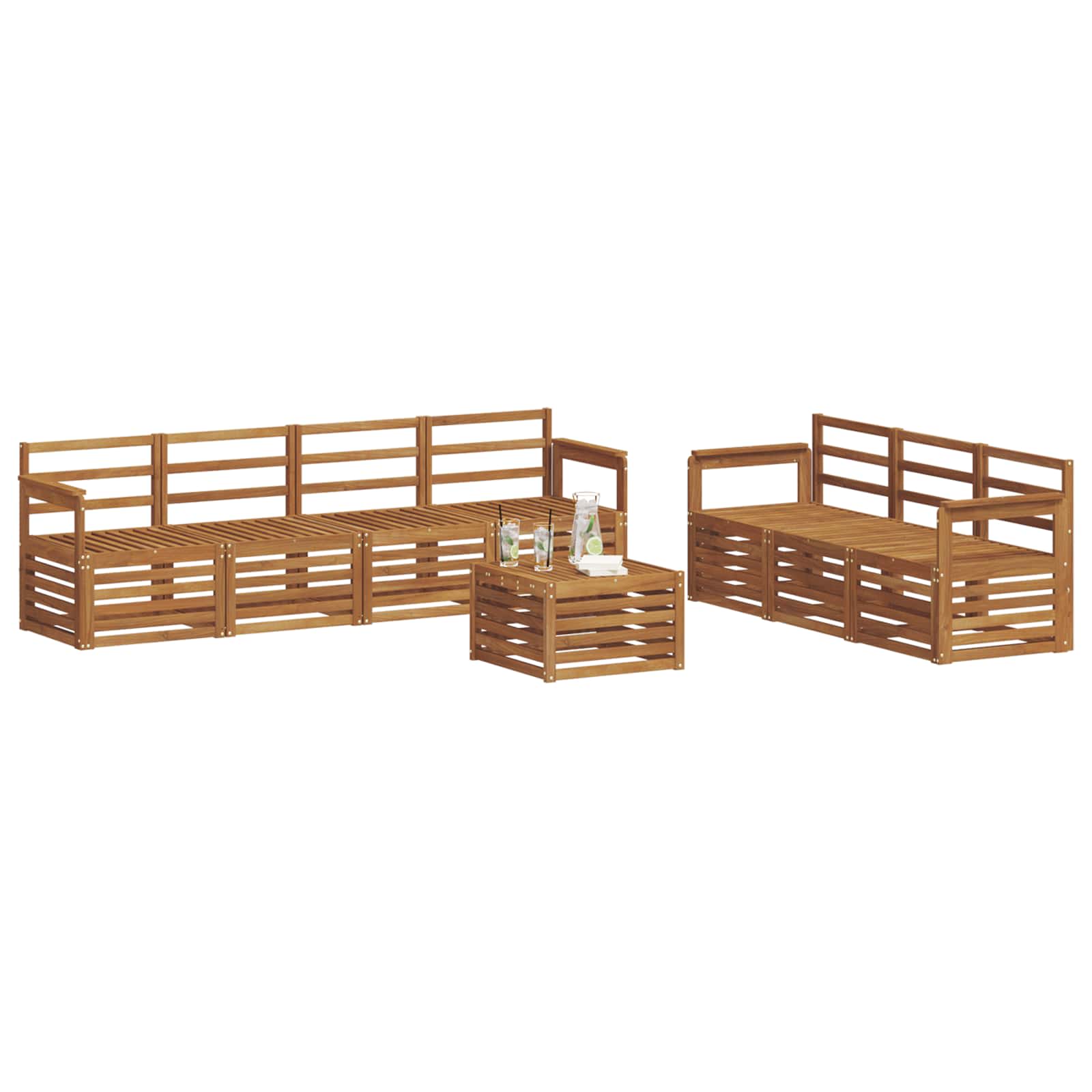Setovi sofa 8 pcs Prirodna Čvrsto drvo akacije