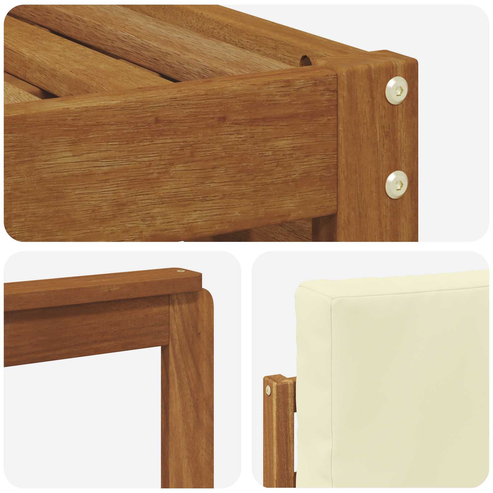 Setovi sofa 8 pcs Prirodna i krem Čvrsto drvo akacije