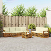 Setovi sofa 8 pcs Prirodna i krem Čvrsto drvo akacije