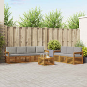 Setovi sofa 8 pcs Prirodna i svijetlo siva Čvrsto drvo akacije