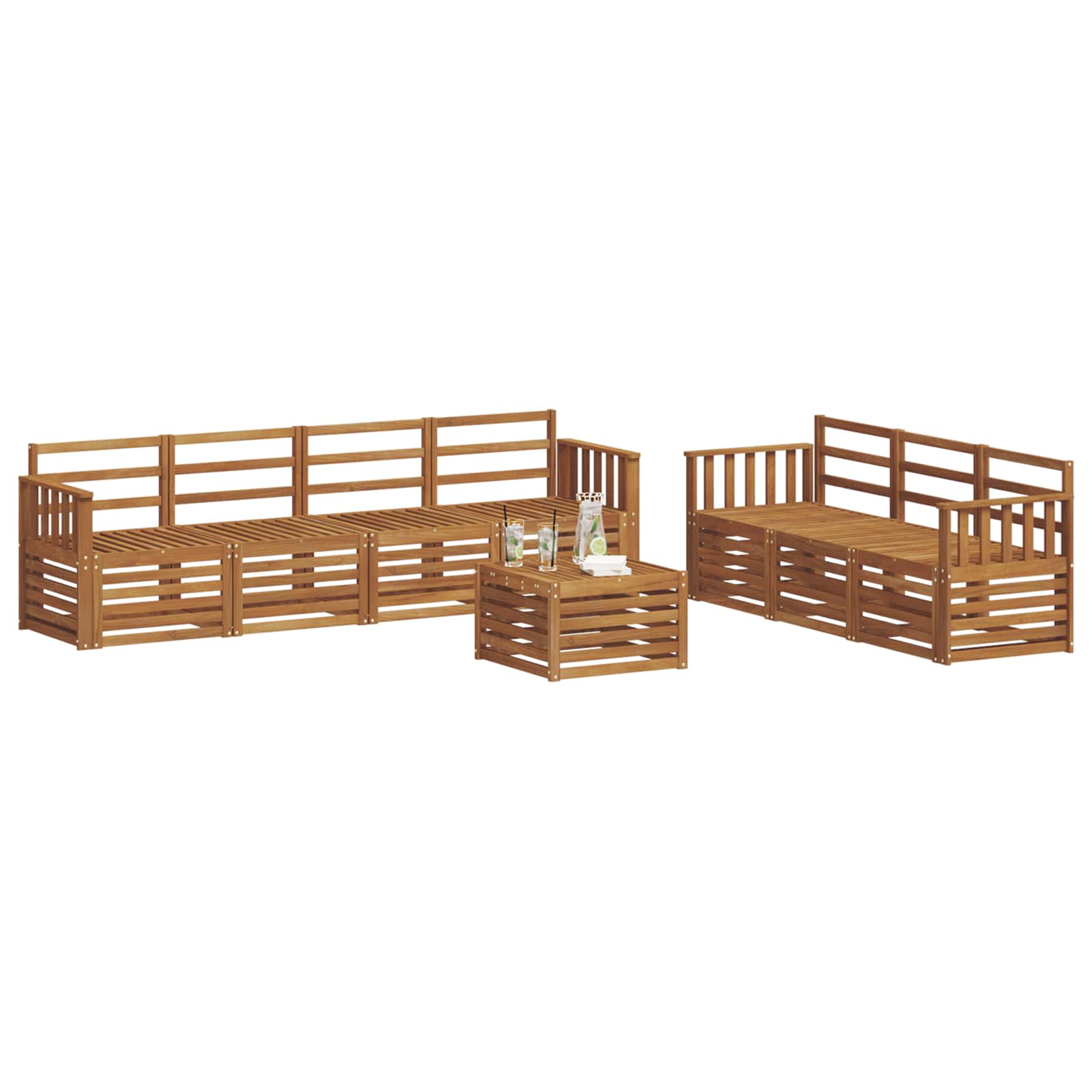 Setovi sofa 8 pcs Prirodna Čvrsto drvo akacije