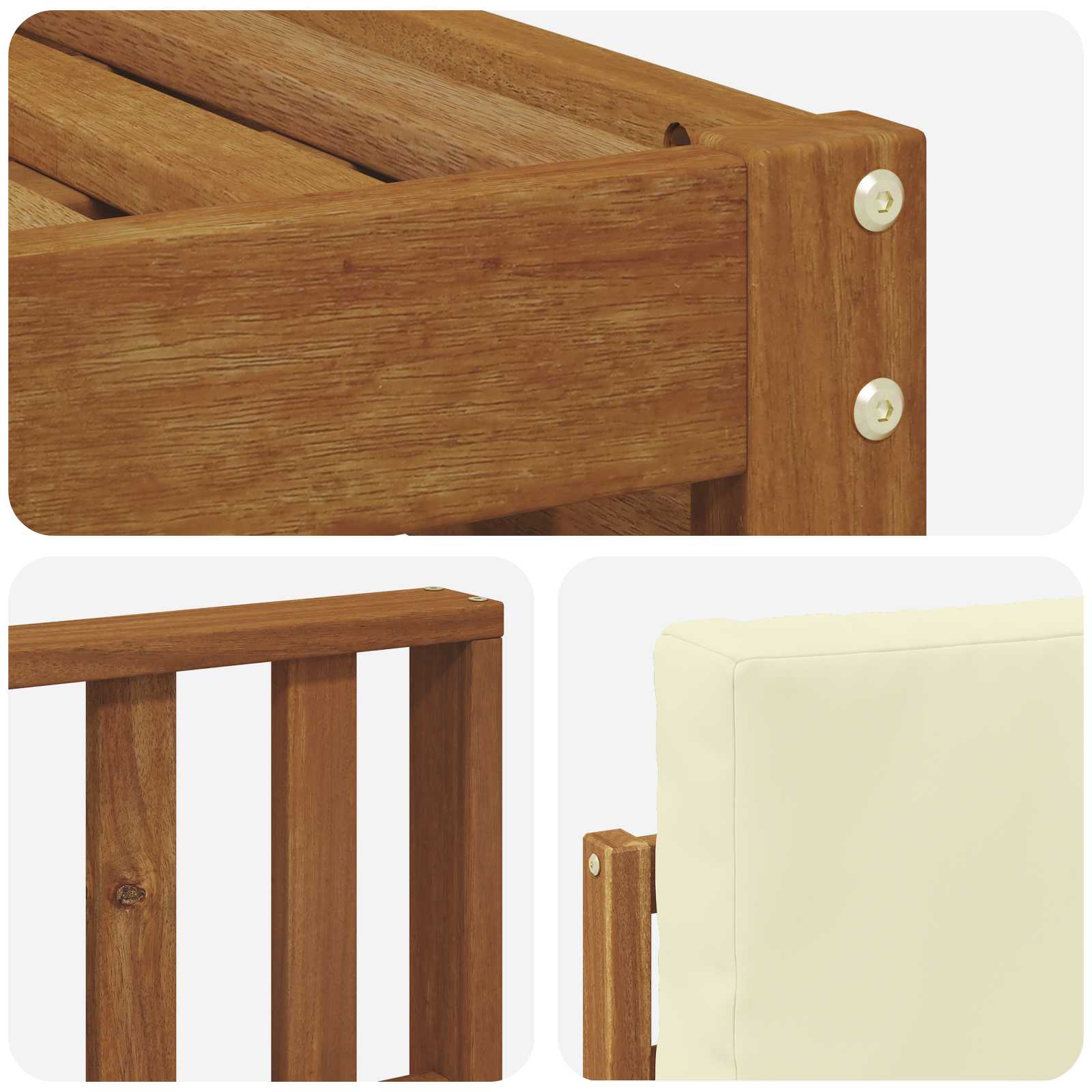 Setovi sofa 8 pcs Prirodna i krem Čvrsto drvo akacije