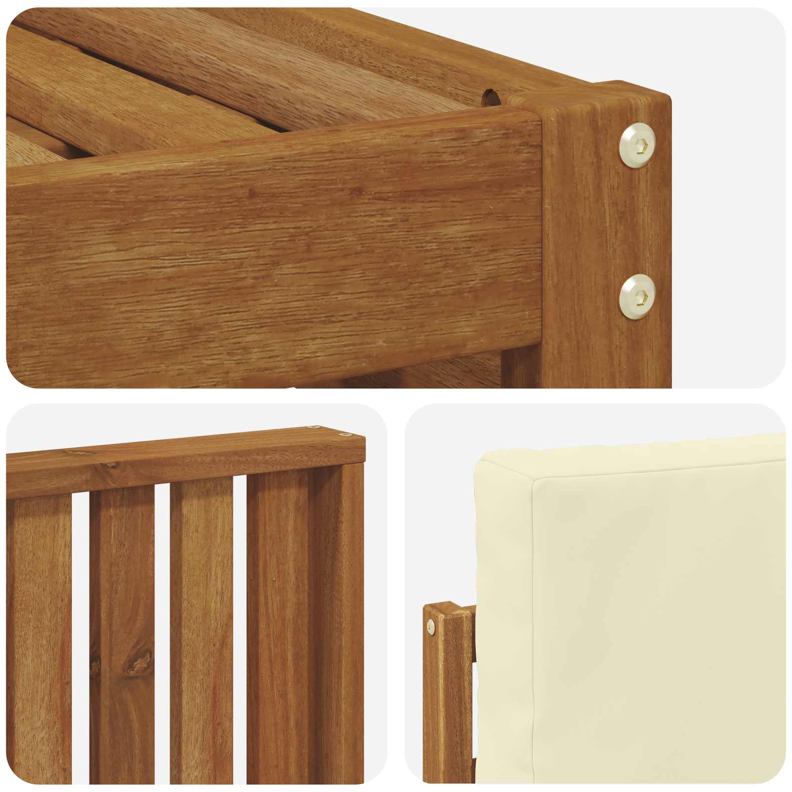 Setovi sofa 8 pcs Prirodna i krem Čvrsto drvo akacije